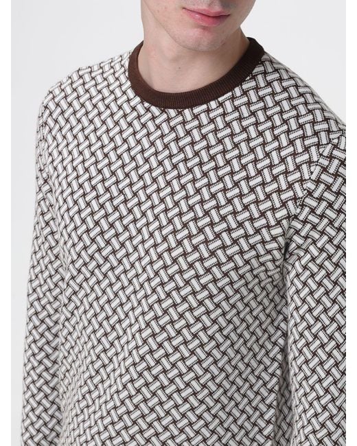 Drumohr Gray Micro Pattern Crew Neck Knit for men