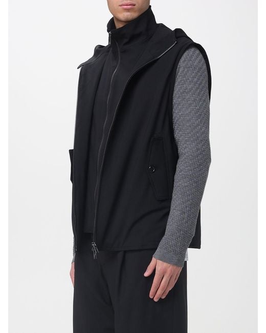 Emporio Armani Blue Virgin Wool Hooded Vest for men