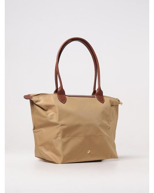 Longchamp Natural Le Pliage Original L Recycled Nylon And Leather Bag