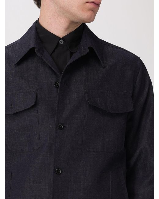 Lardini Blue Cotton Shirt Jacket for men