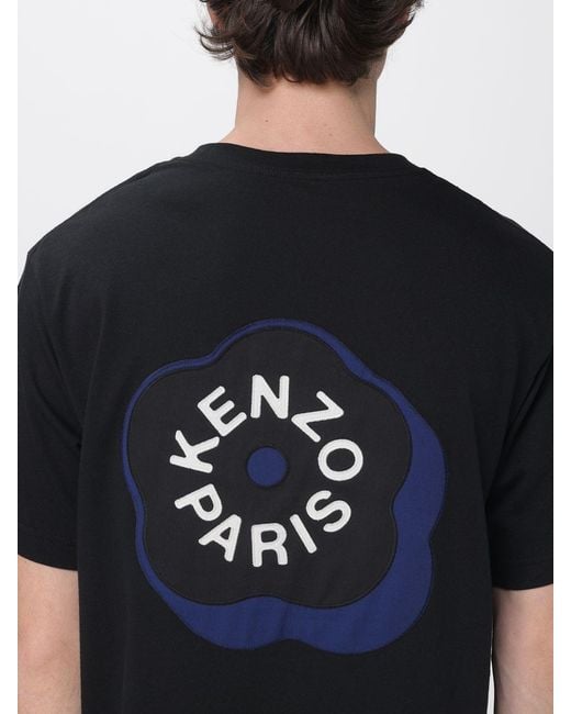 KENZO Black Boke Flower 2.0 Embroidered Cotton T-Shirt for men