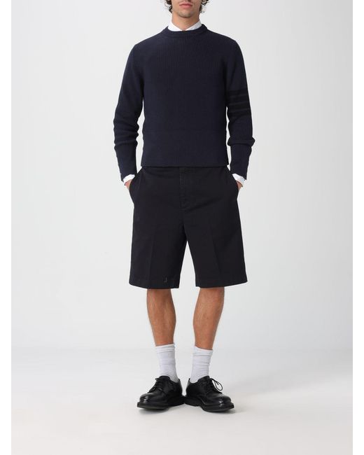 Thom Browne Blue Cotton Blend Chino Shorts for men