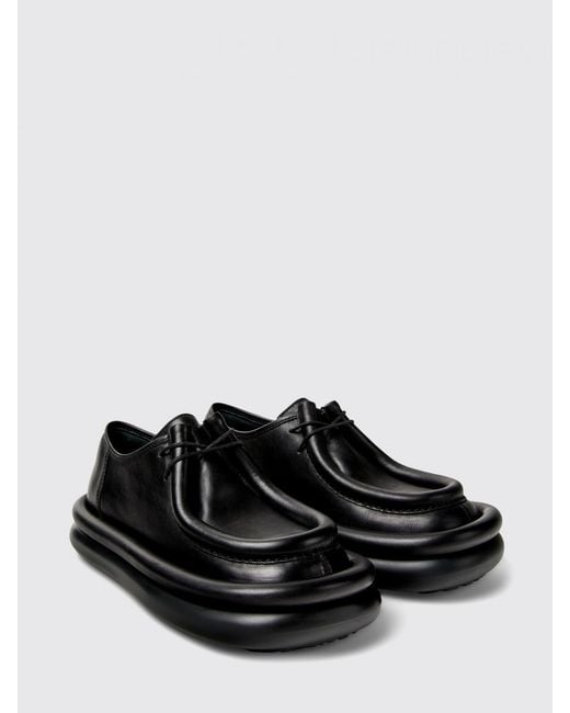 Camper Black Aqua Polished Leather Derby Shoes for men