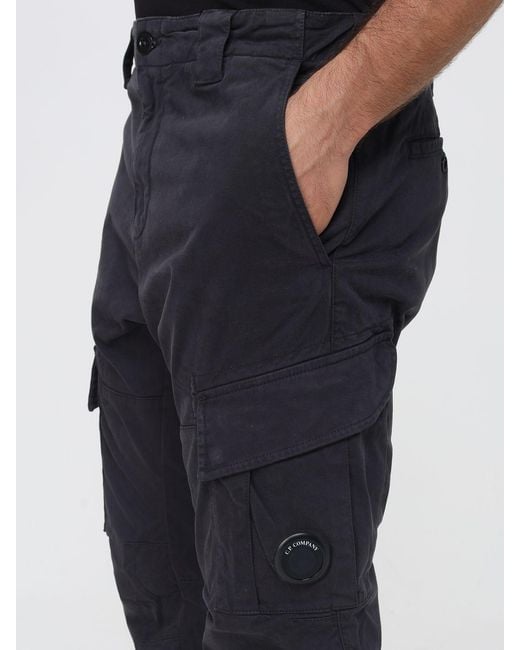C P Company Blue Slim Fit Stretch Cotton Cargo Trousers for men