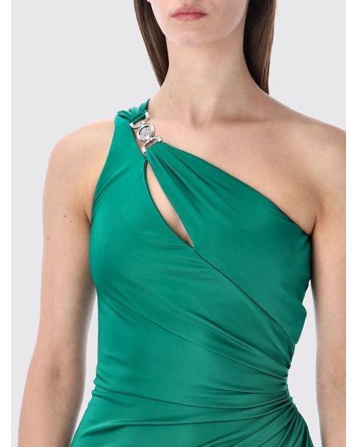 Versace Green One-Shoulder Jersey Dress