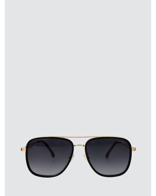 Carrera White Rectangular Metal Aviator Sunglasses With Double Bridge