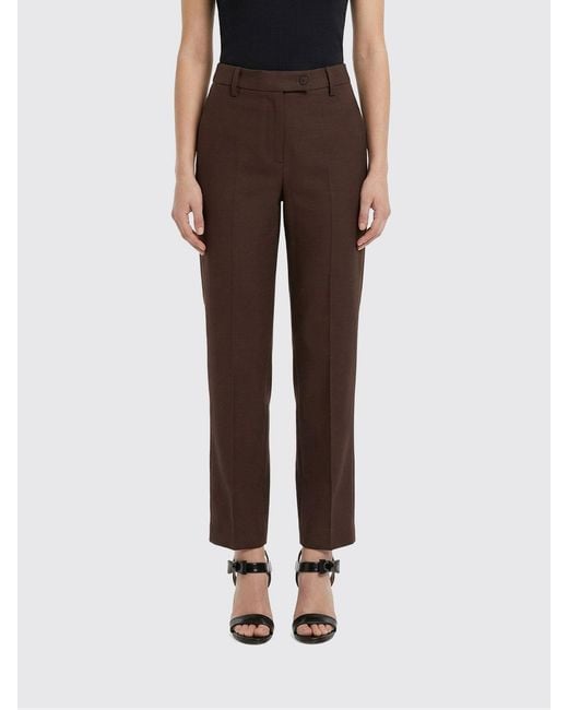 PT Torino Brown Classic Linen And Cotton Blend Trousers