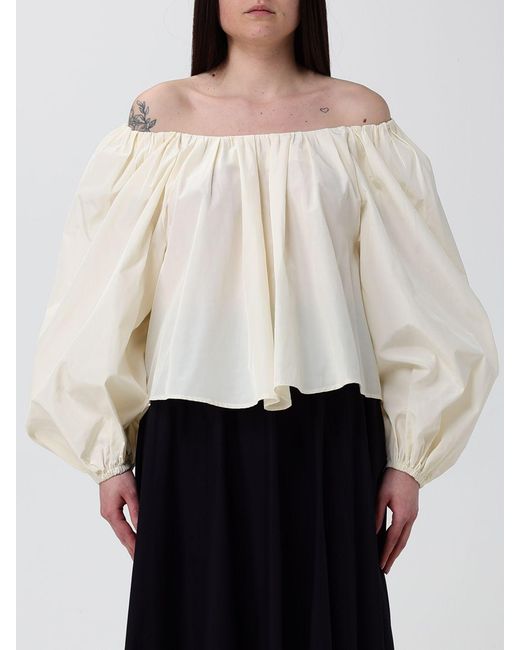 Forte_forte White Cotton Blend Blouse