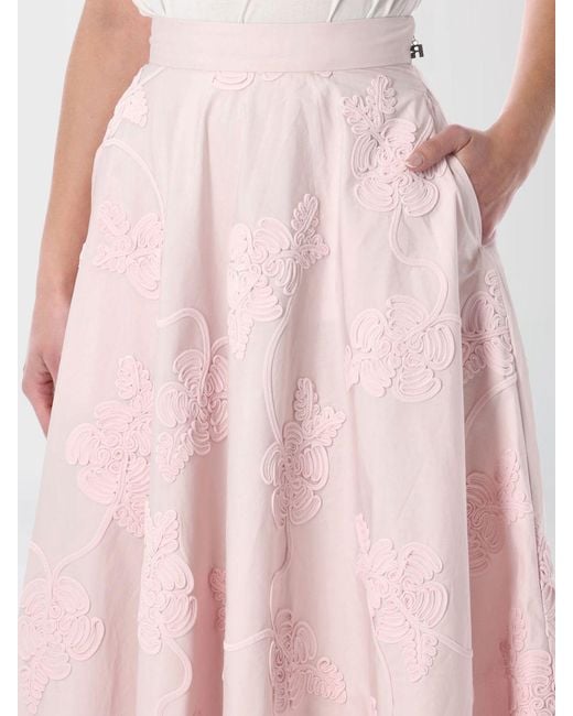 ROTATE BIRGER CHRISTENSEN Pink Cotton Midi Skirt