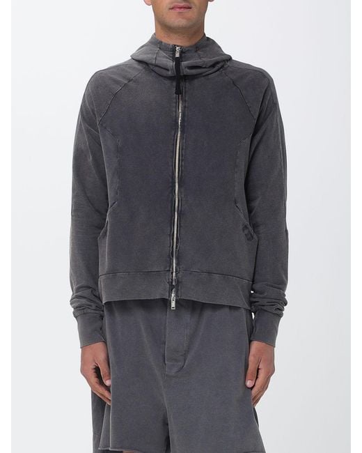 Thom Krom Blue Cotton Zip Hoodie for men