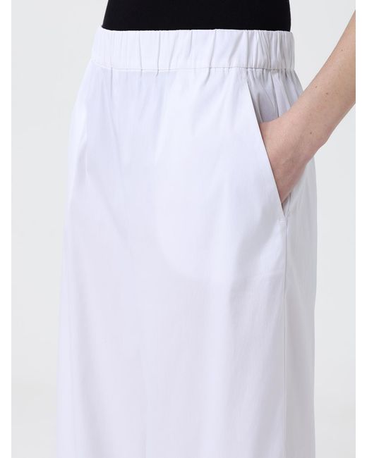 Max Mara White Cotton Blend Palazzo Trousers By