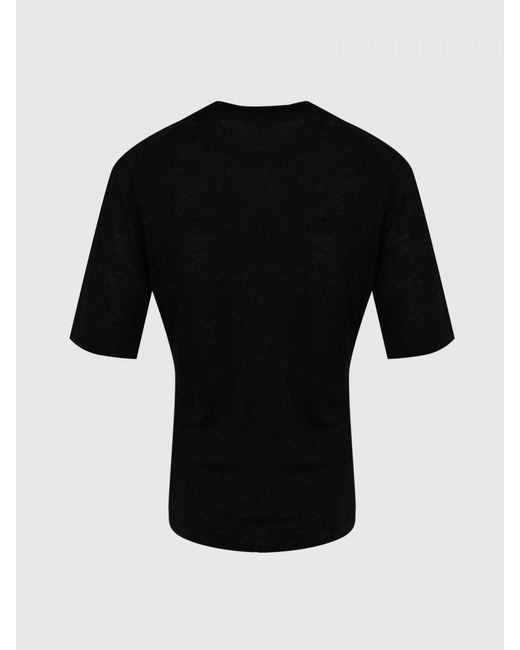Roberto Collina Black Linen T-Shirt for men