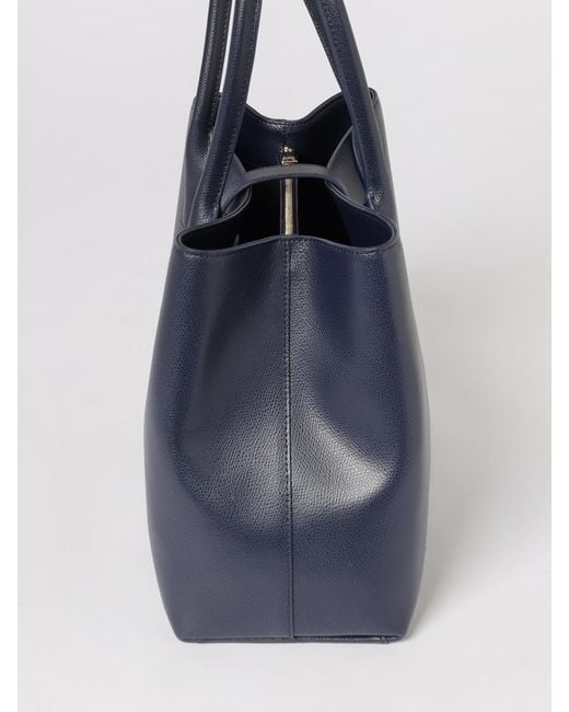 Furla Blue Goccia Grained Leather Bag