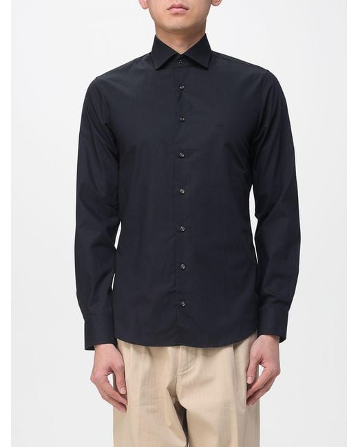 Michael Kors Blue Classic Stretch Cotton Shirt for men