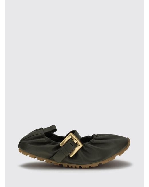 Balmain White Leather Ballerinas