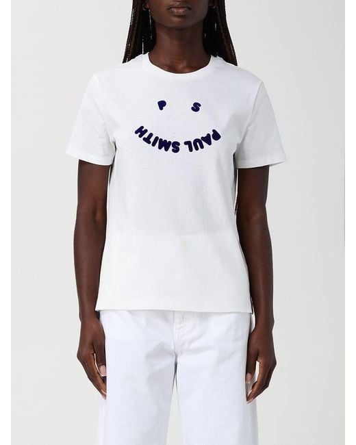 Paul Smith White Organic Cotton Top With Logo