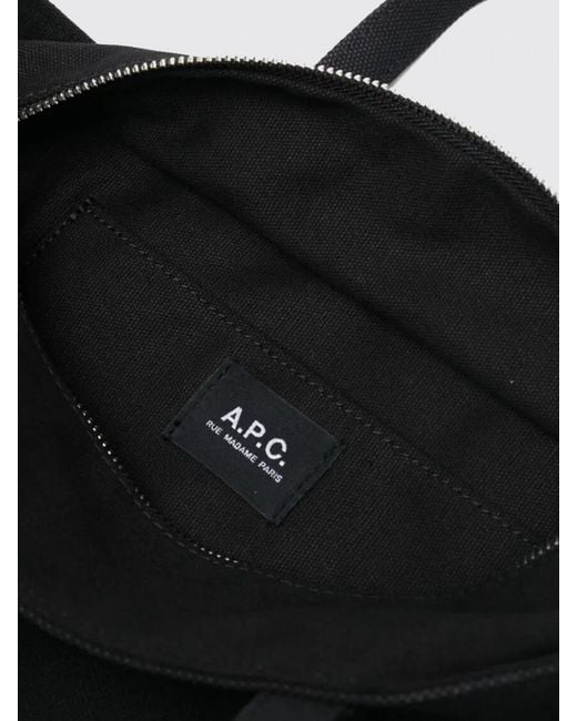 A.P.C. Black Le Drummer Cotton Canvas Bag