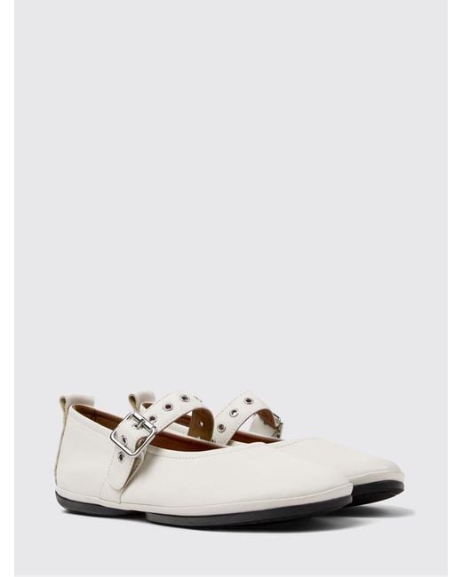 Camper White Right Nina Mary Jane Flats