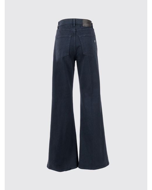 Dondup Blue Wide Leg Stretch Denim Jeans