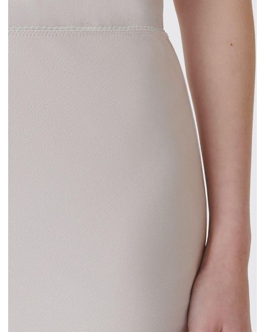 Fabiana Filippi Pink High-Waisted Satin Midi Pencil Skirt
