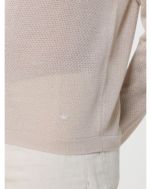 Emporio Armani White Wool And Silk Blend Crew Neck Pullover for men