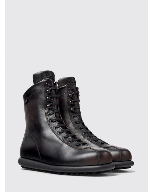 Camper Black Pelotas Vegetable-Tanned Leather Boots for men