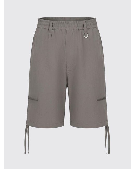 Wooyoungmi Gray Utility Knee-Length Technical Fabric Shorts With Zip Pockets for men