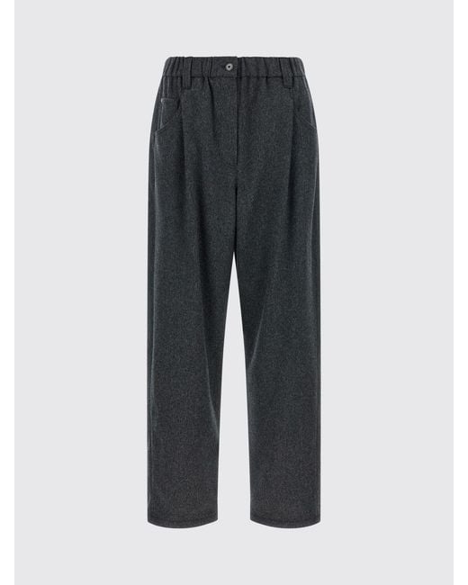 Brunello Cucinelli Black High-Waisted Straight-Leg Wool-Blend Trousers With Belt Loops