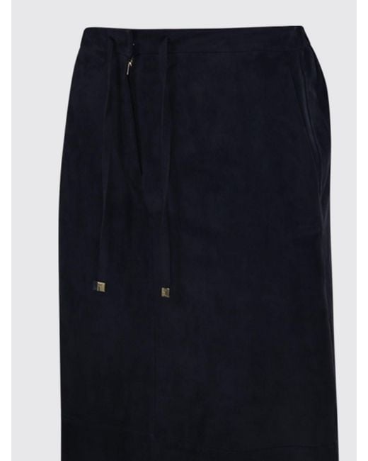Max Mara Blue A-Line Midi Skirt