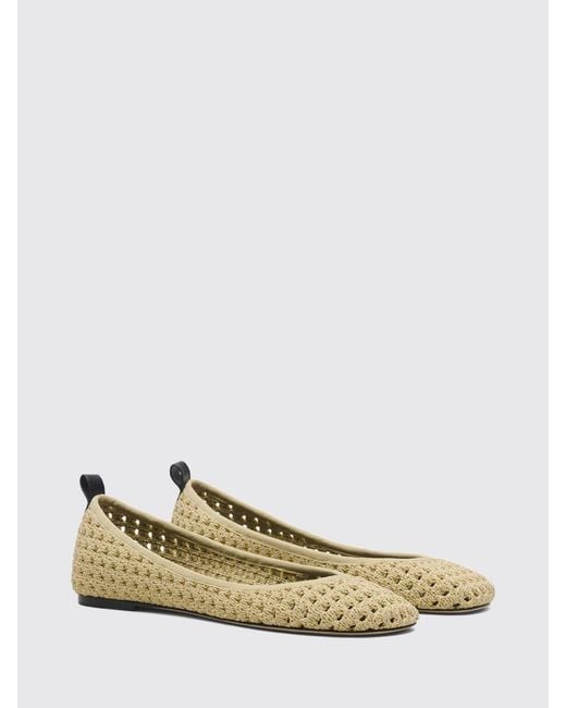 Marc Jacobs Natural Crochet Polyester Ballet Flats With Perforated Round Toe