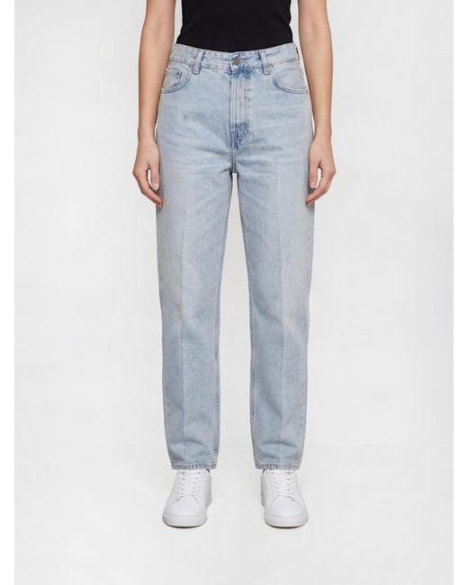 Haikure Blue Mid-Rise Straight Jeans