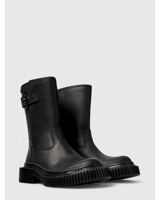 Camper Black Pix Berlin Leather Ankle Boots