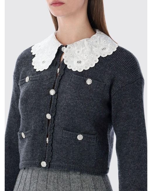 Self-Portrait Gray Wool Cardigan