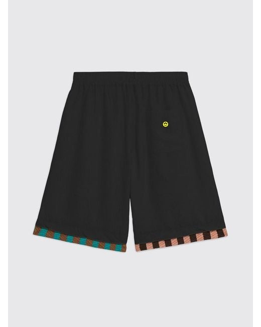 Barrow Black Cotton Blend Shorts for men