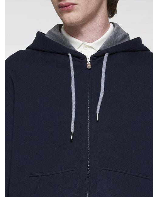 Brunello Cucinelli Blue Sweatshirt for men