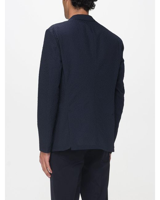 Emporio Armani Blue Single-Breasted Polyester Blazer for men