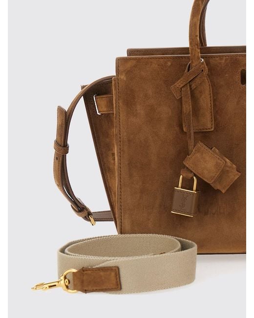 Saint Laurent Brown Sac De Jour Small Suede Calfskin Handbag