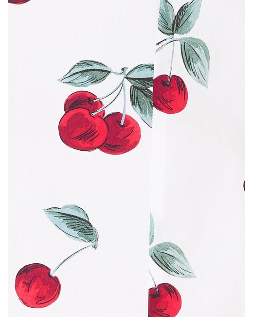 Twinset White Cotton Top With Fruit Print