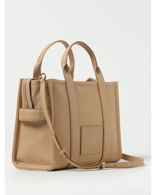 Borsa The Medium Tote Bag in pelle a grana di Marc Jacobs in Natural