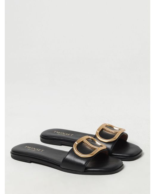 Twin Set Black Flat Sandals