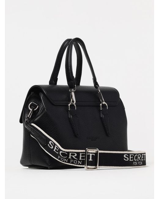 Secret Pon-pon Black Shoulder Bag