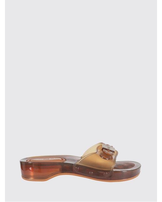Melissa X Scholl Brown Pescura Pvc Mules Sandals With Adjustable Strap