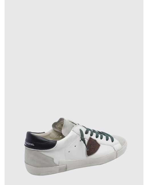 Philippe Model White Prsx Logo-Patch Sneakers for men