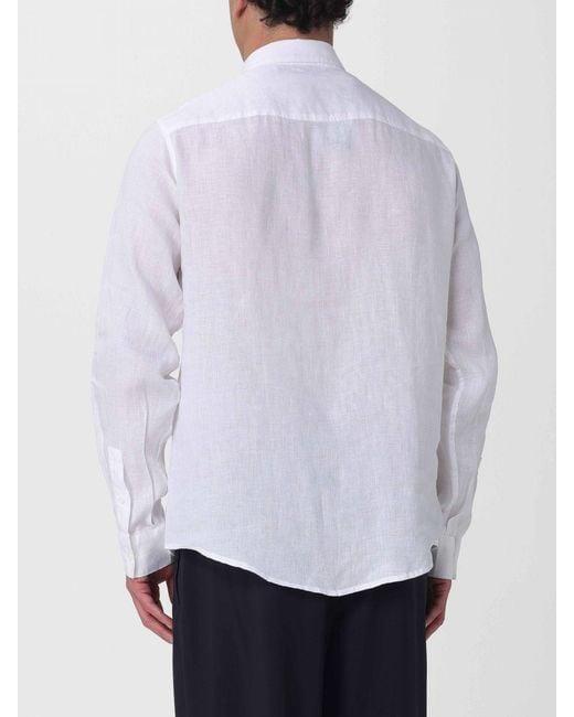 ARMANI EXCHANGE White Linen Basic Shirt for men