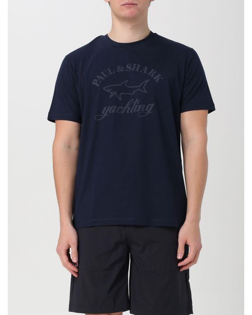 T-shirt in cotone di Paul & Shark in Blue da Uomo