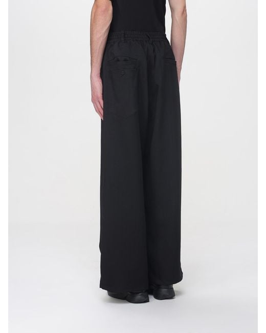 Y-3 Black Stretch Technical Fabric Wide Leg Trousers for men