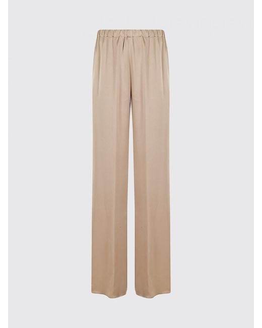 Loulou de Saison Natural Pure Silk Palazzo Trousers With Elasticated Waist