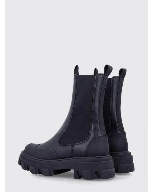 Ganni Blue Cleated Mid Chelsea Boots