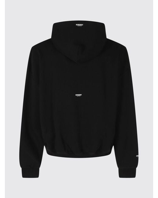 Represent Blue Cotton Hoodie With Pouch Pocket for men