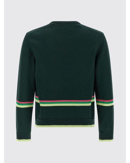 J.W. Anderson Gray Striped Cotton Crew-Neck Jumper With Print for men